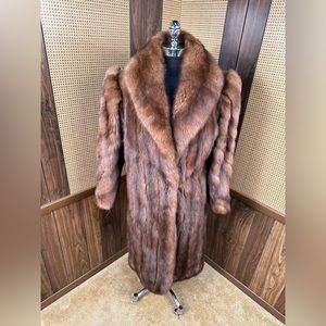 Vintage Okean Furriers Russian Sable Fur Coat Jacket Stroller Medium